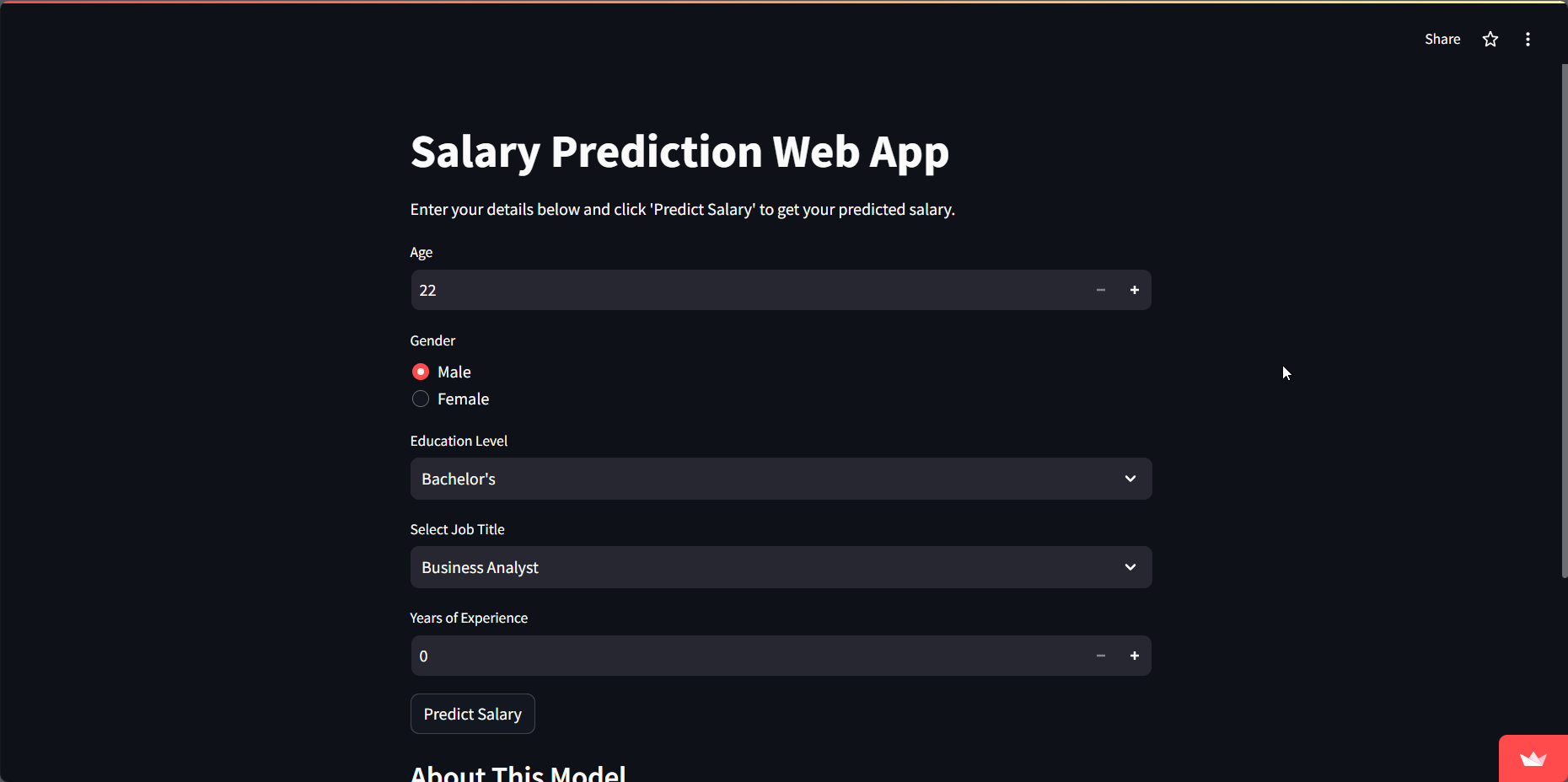 Salary Estimation Linear Regression Model