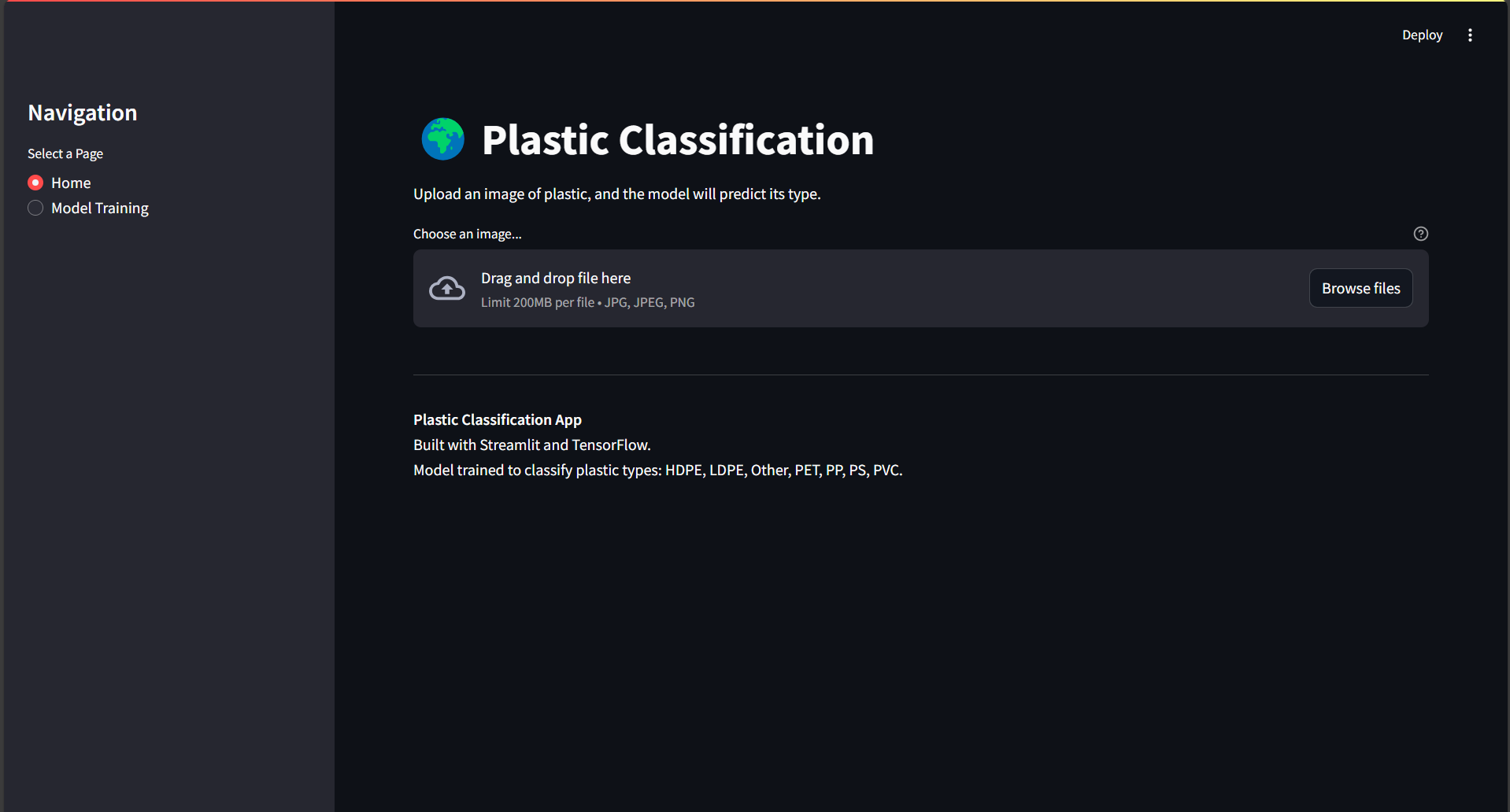 Plastic Classification using Transfer Learning
